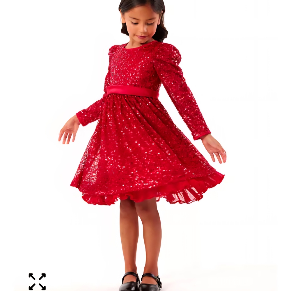 Rare Editions Shimmering Red Sequin Dress